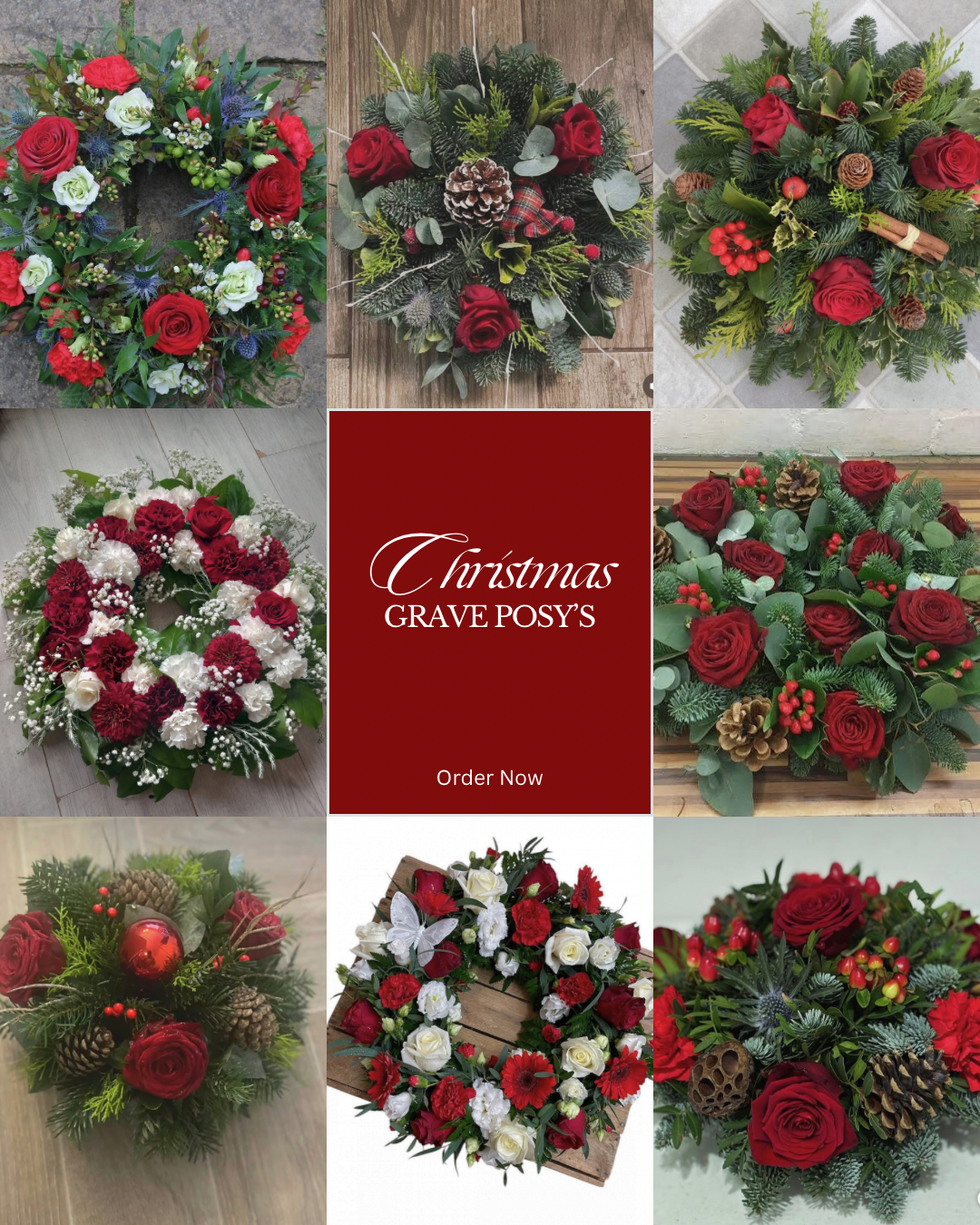 PRE-ORDER NOW - Christmas Grave Sympathy Posy
