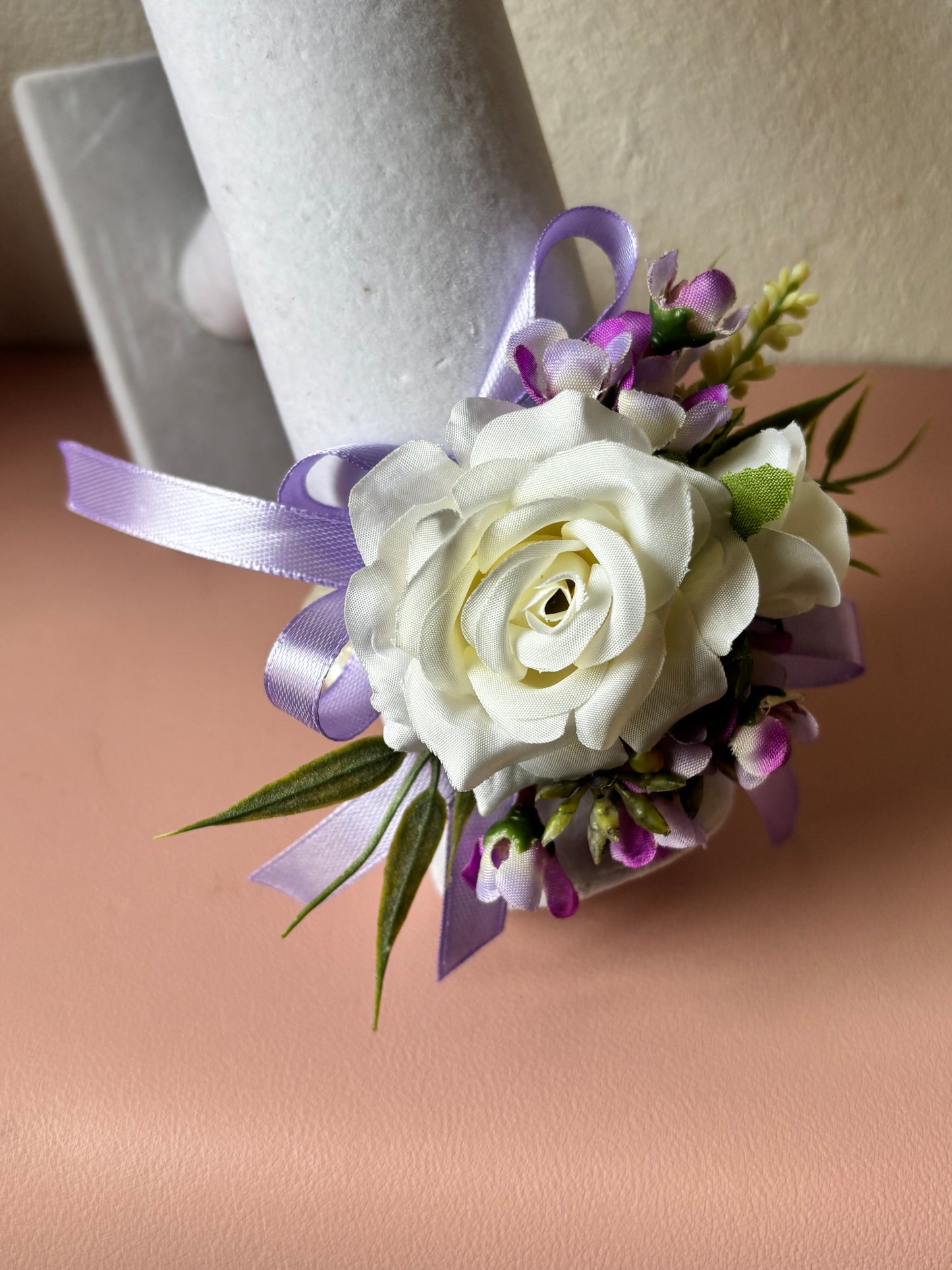 Faux Flower Corsage Lilac