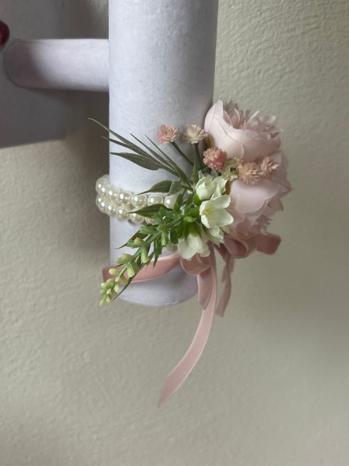 Faux Flower Corsage Pink