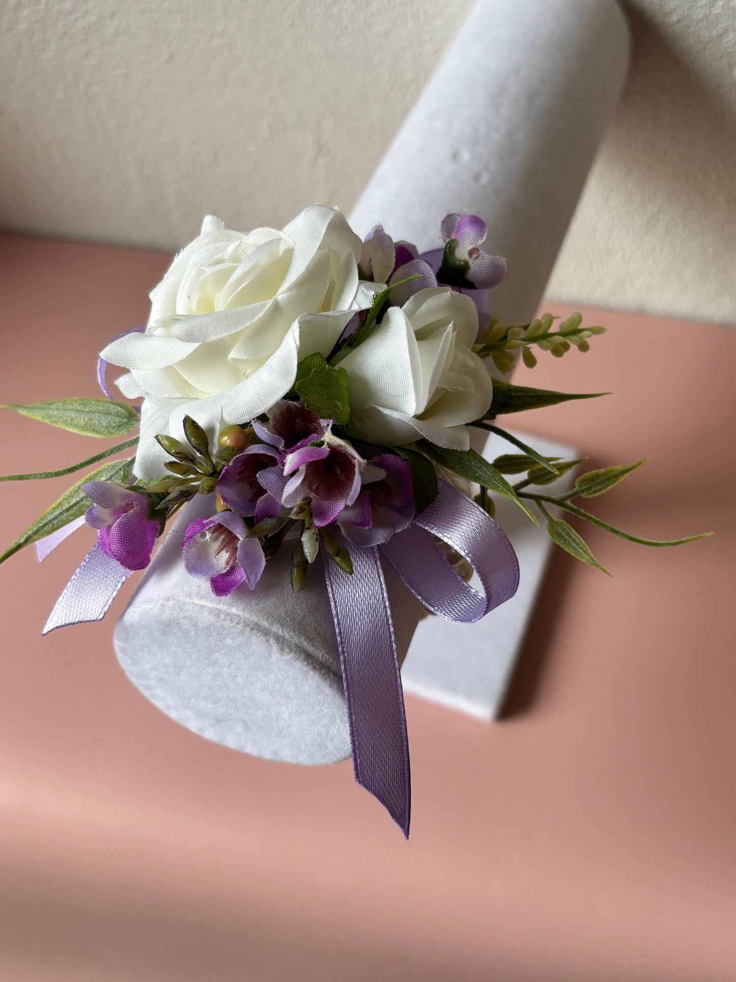 Faux Flower Corsage Lilac