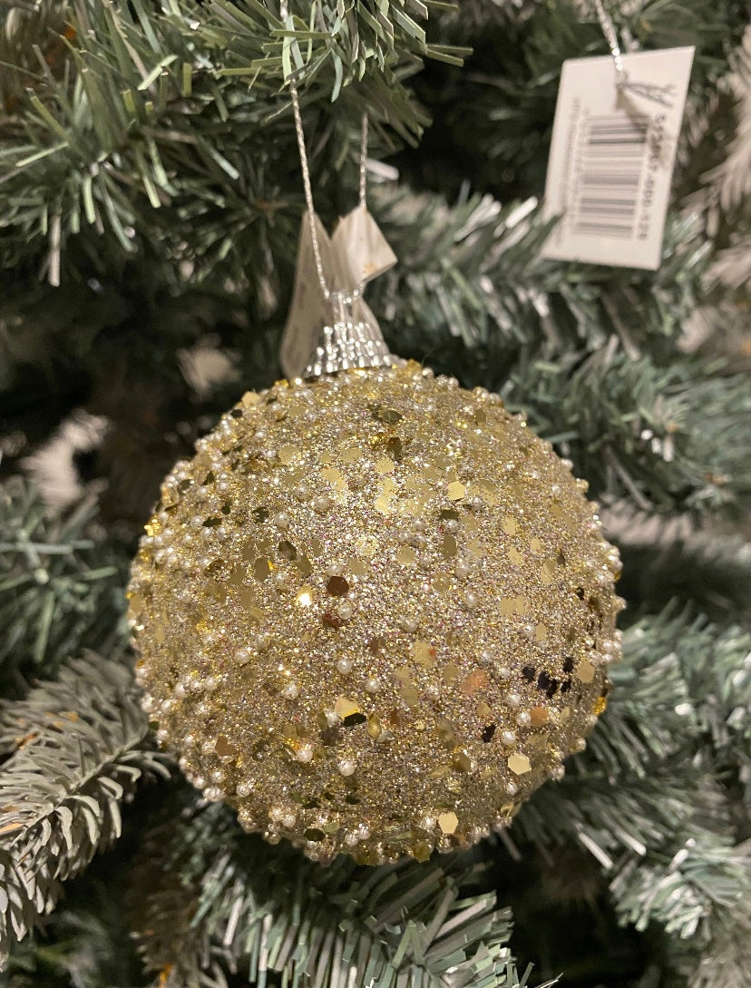 Gold glitter bauble