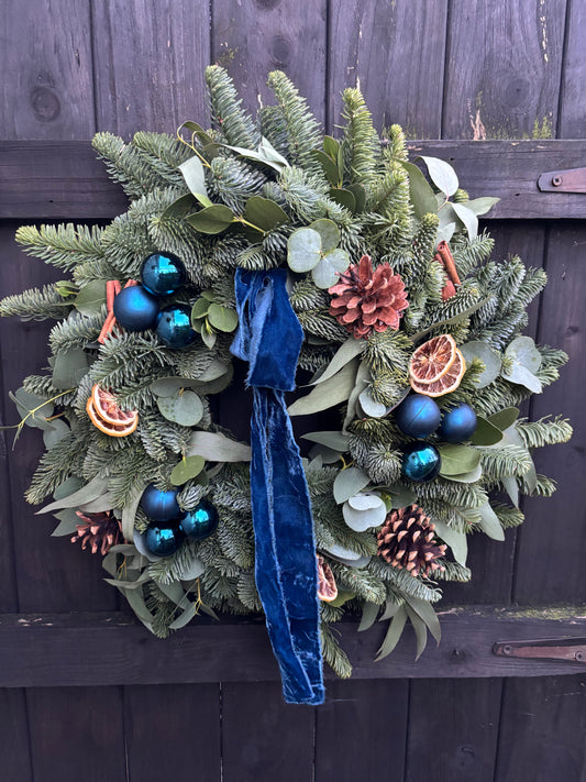 Fresh Christmas Wreath - Blue