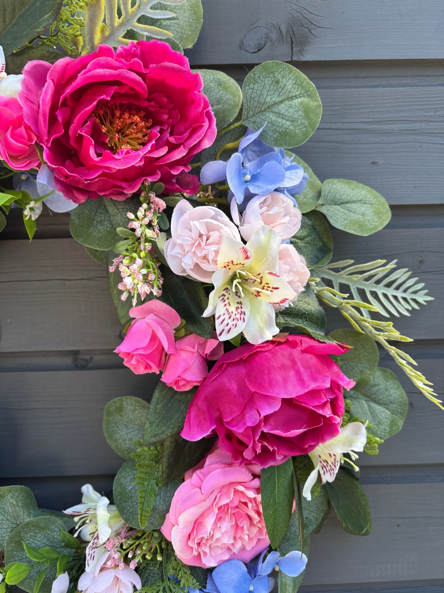Pink Peony & Blue Wreath