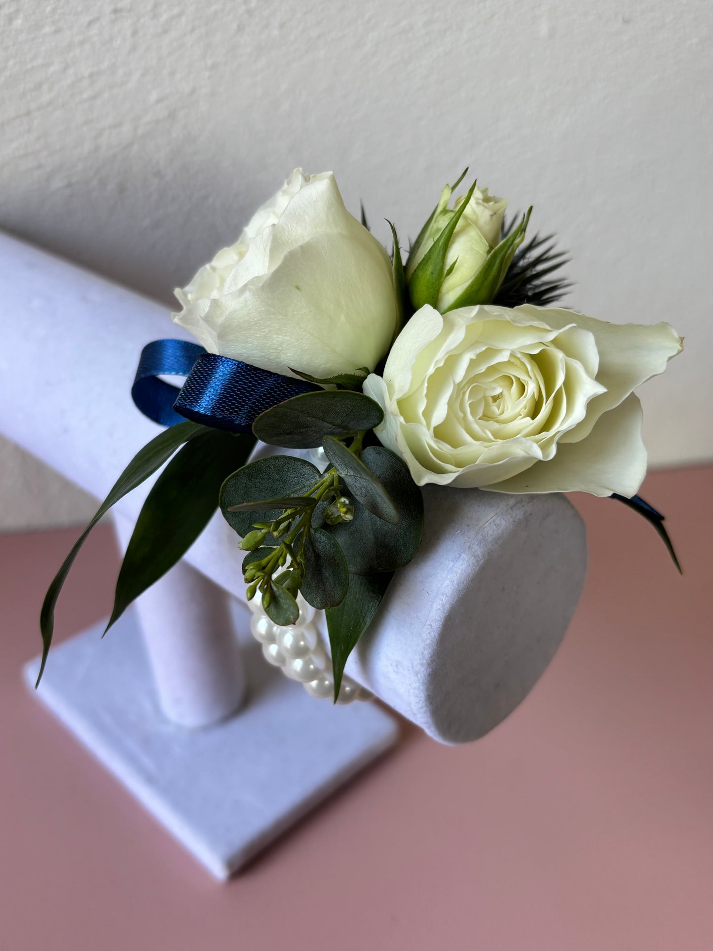 Fresh Flower Corsage Blue Thistle
