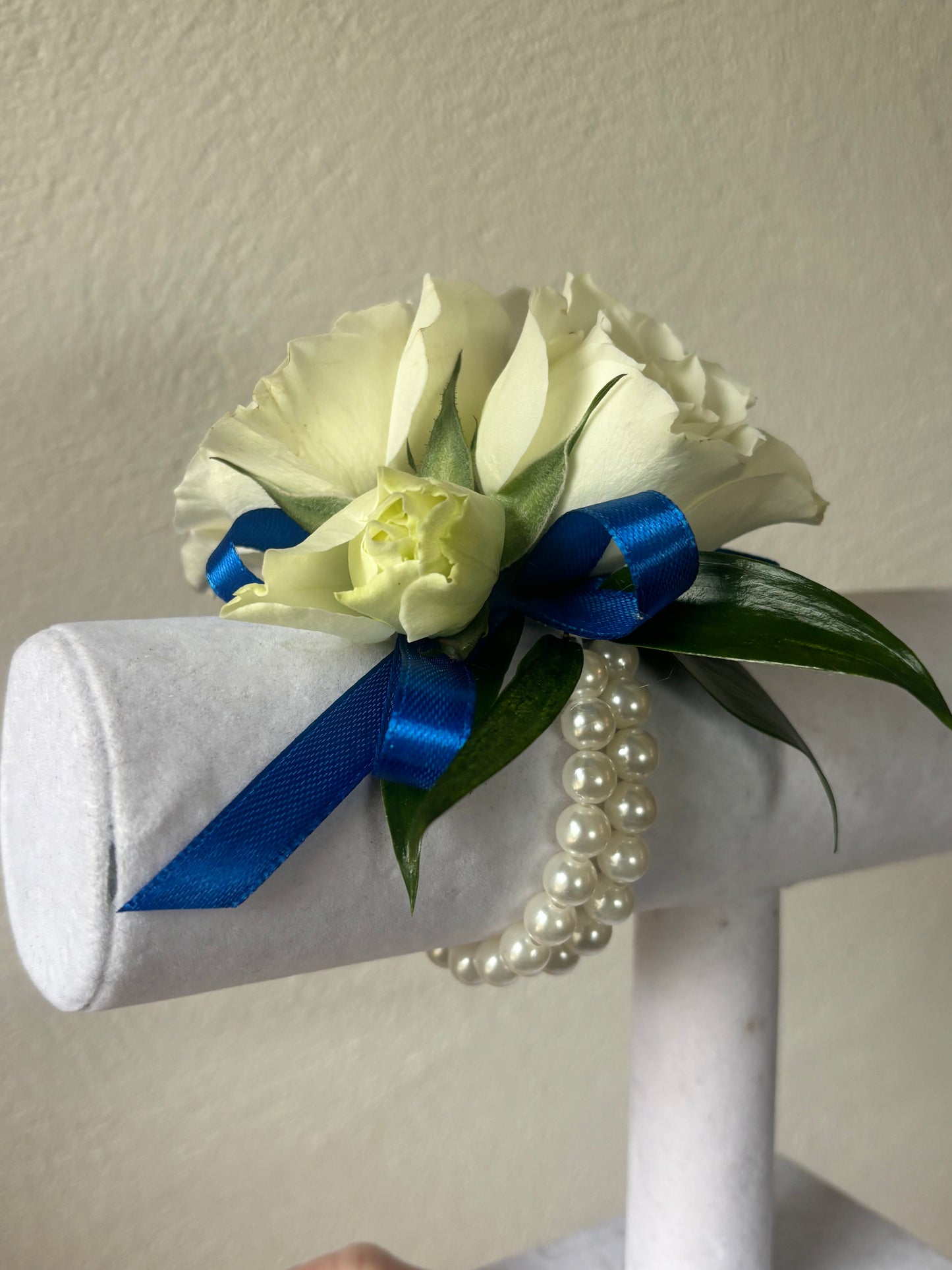 Fresh Flower Corsage Royal Blue