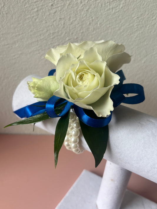 Fresh Flower Corsage Royal Blue