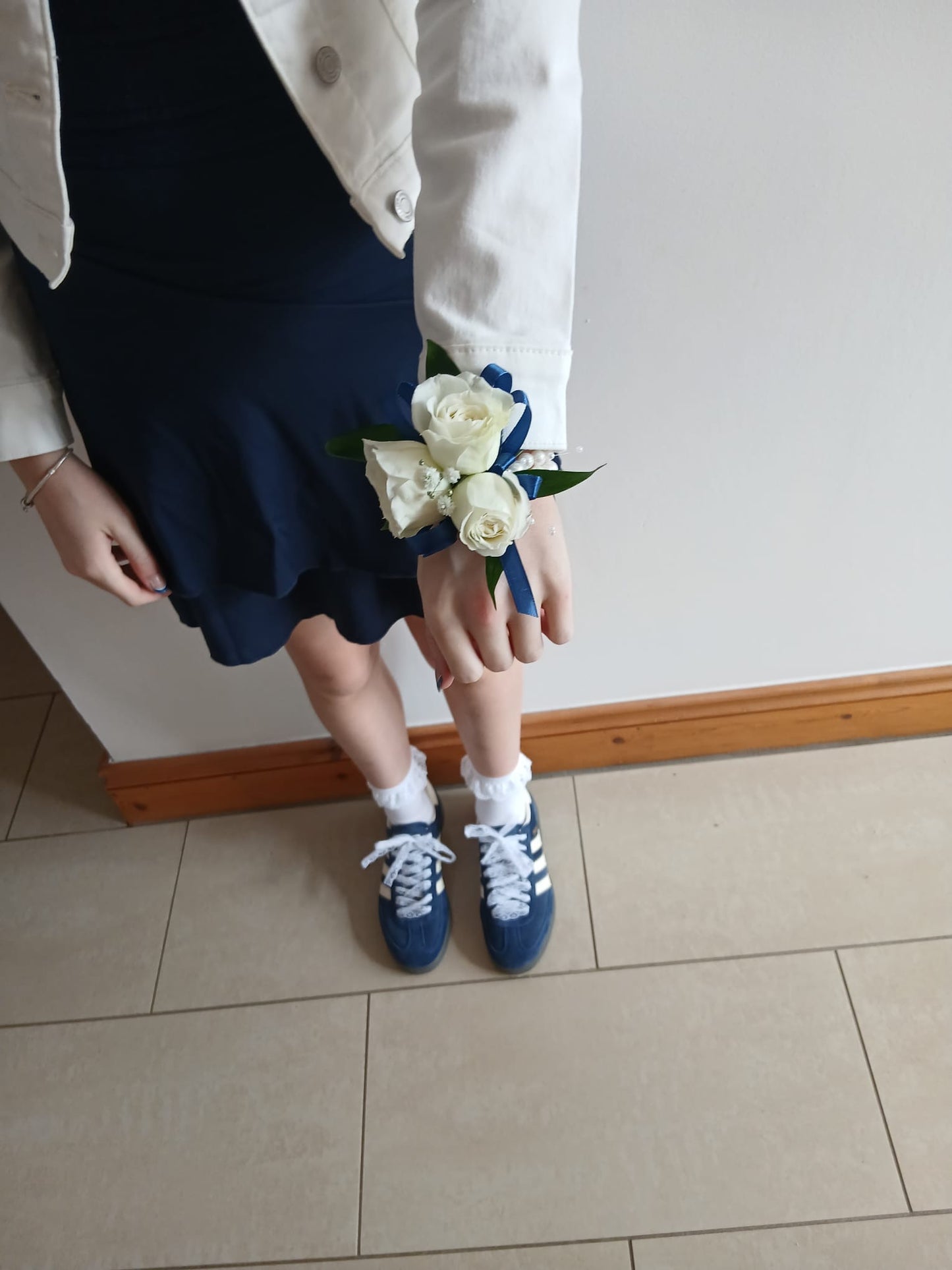 Fresh Flower Corsage Navy