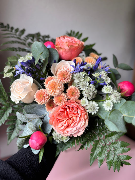 Coral & Blue Bouquet