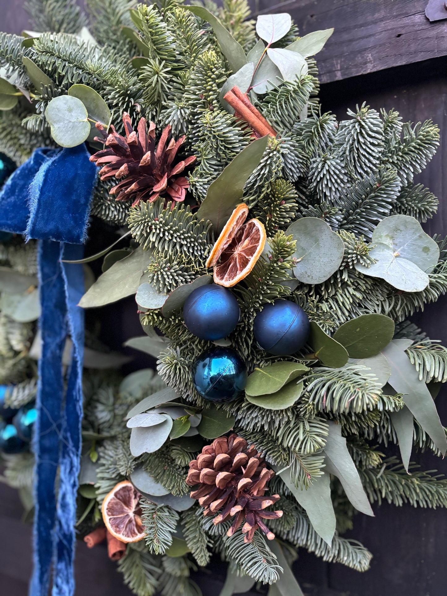 Fresh Christmas Wreath - Blue