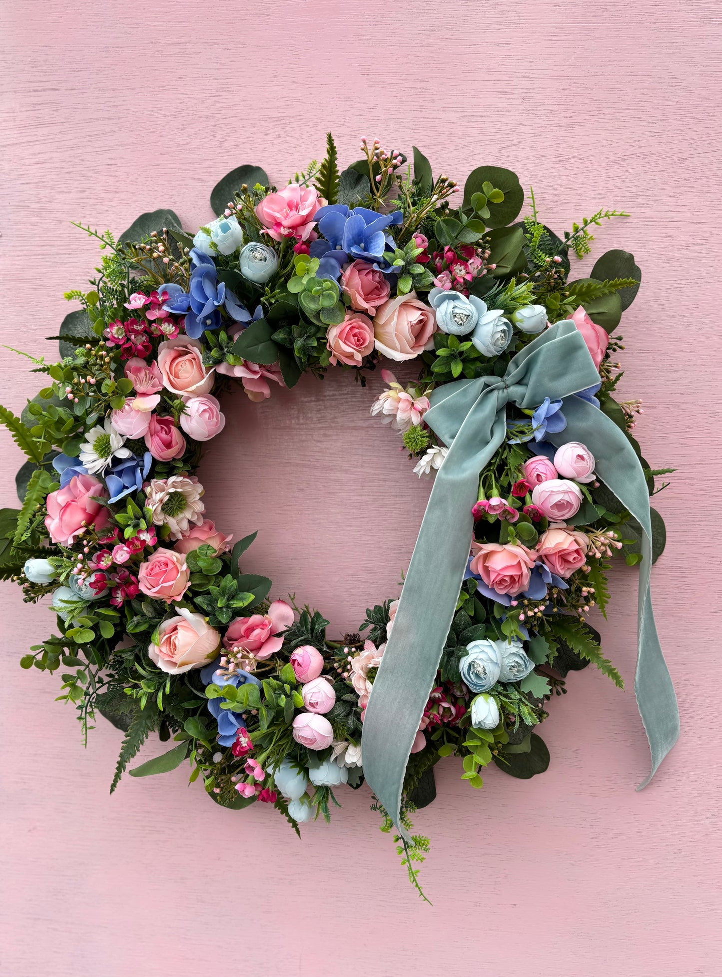 Pink & Blue Wreath