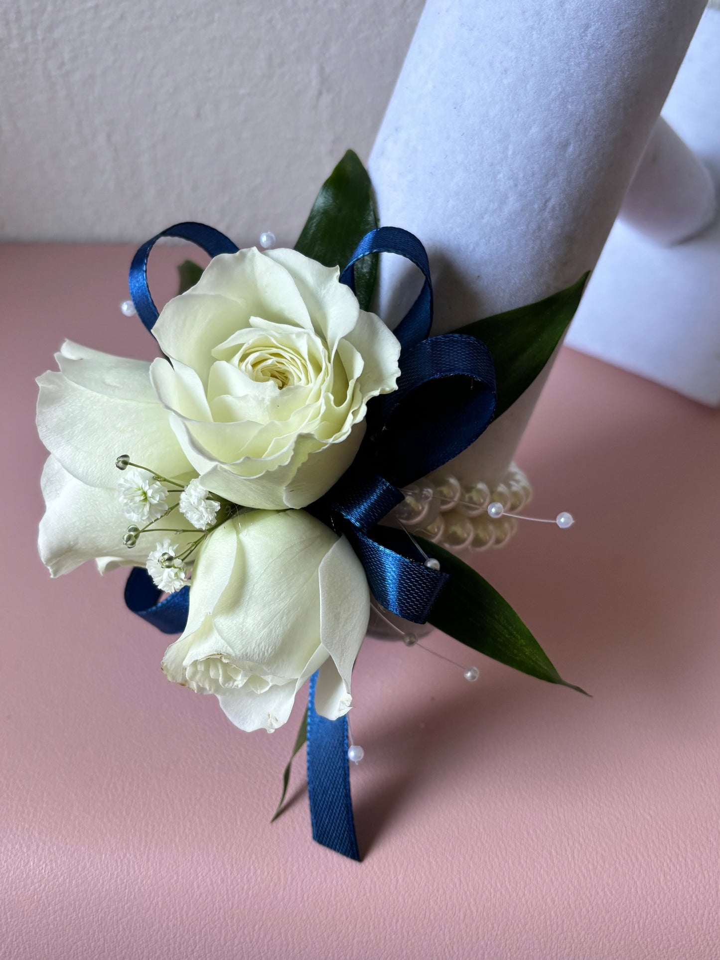 Fresh Flower Corsage Navy