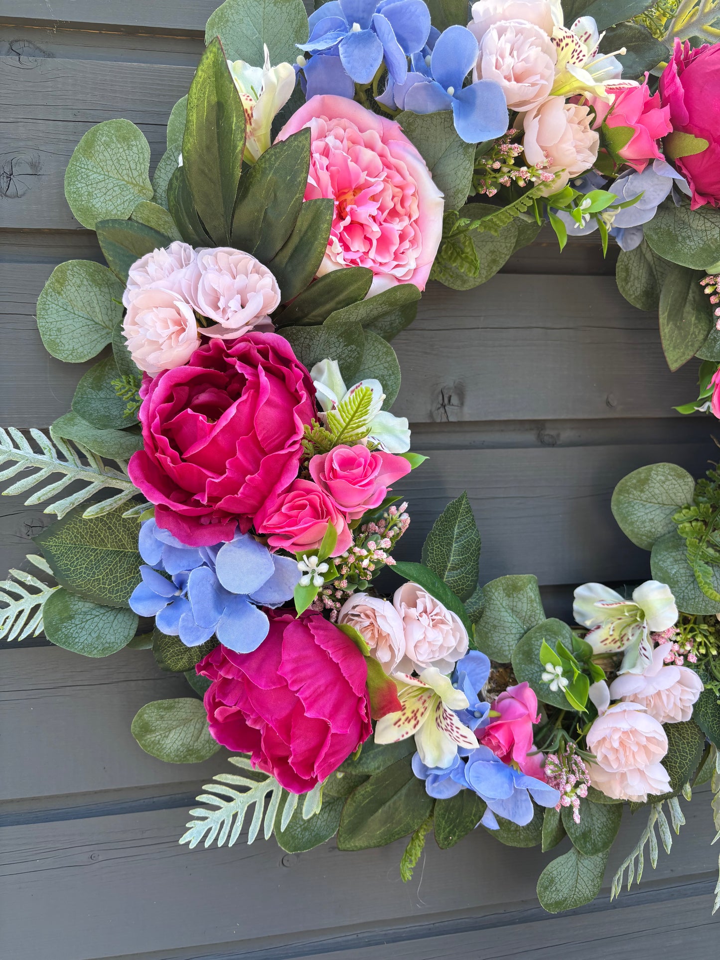 Pink Peony & Blue Wreath