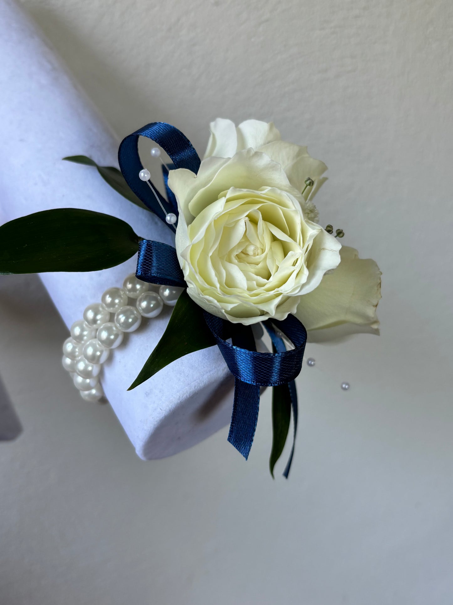 Fresh Flower Corsage Navy