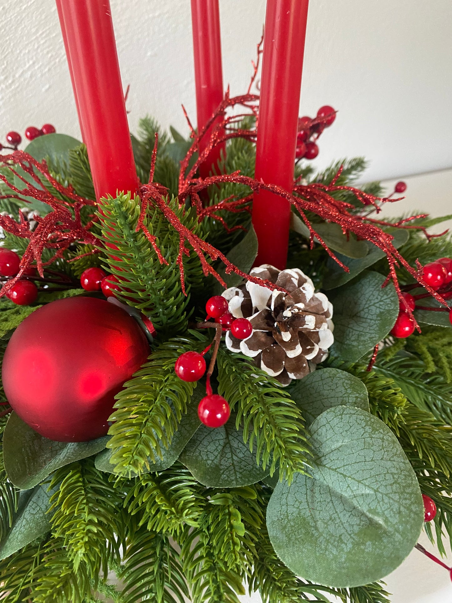Red Christmas floral Centrepiece