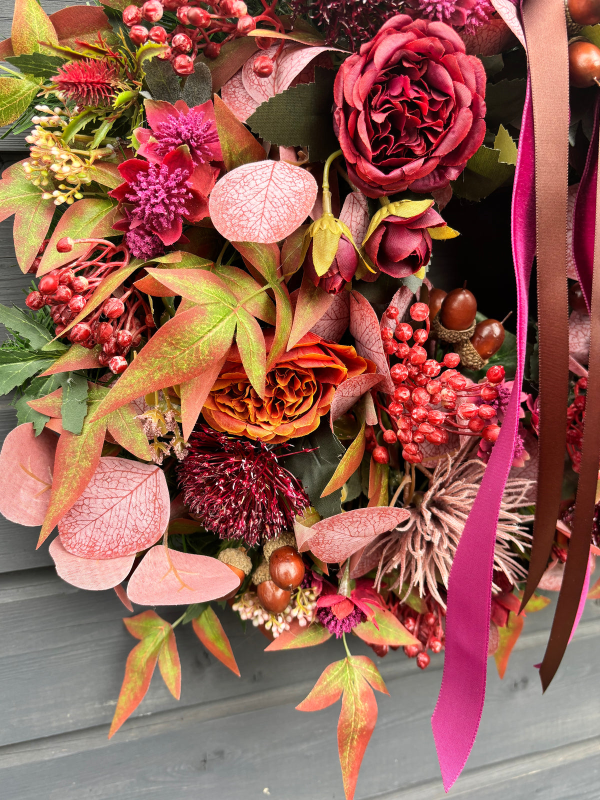 Burgundy Autumn Wreath