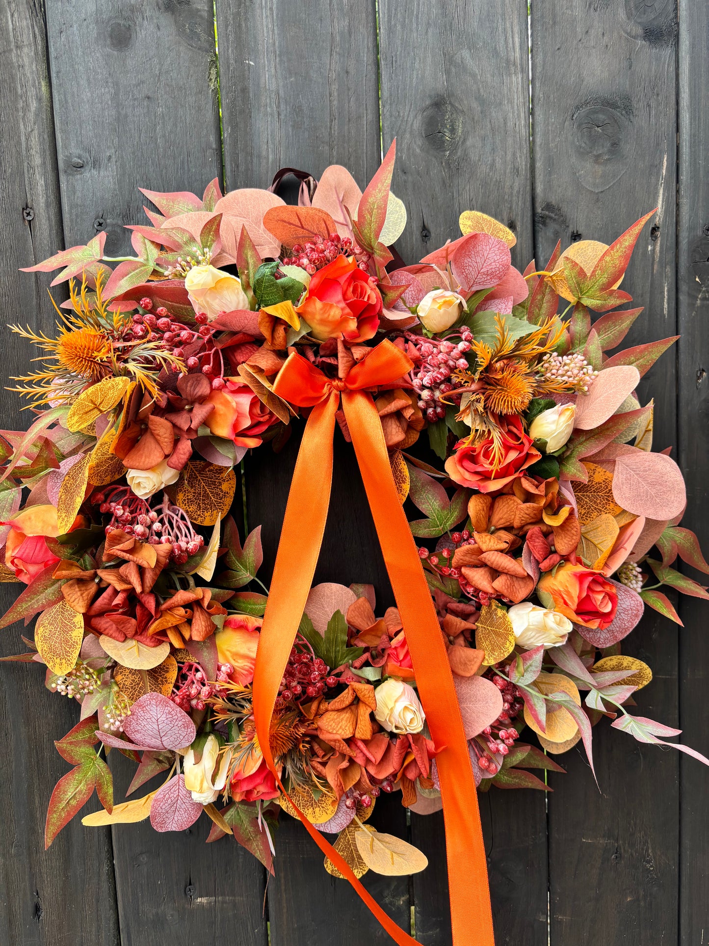 Burnt Orange Autumn Wreath