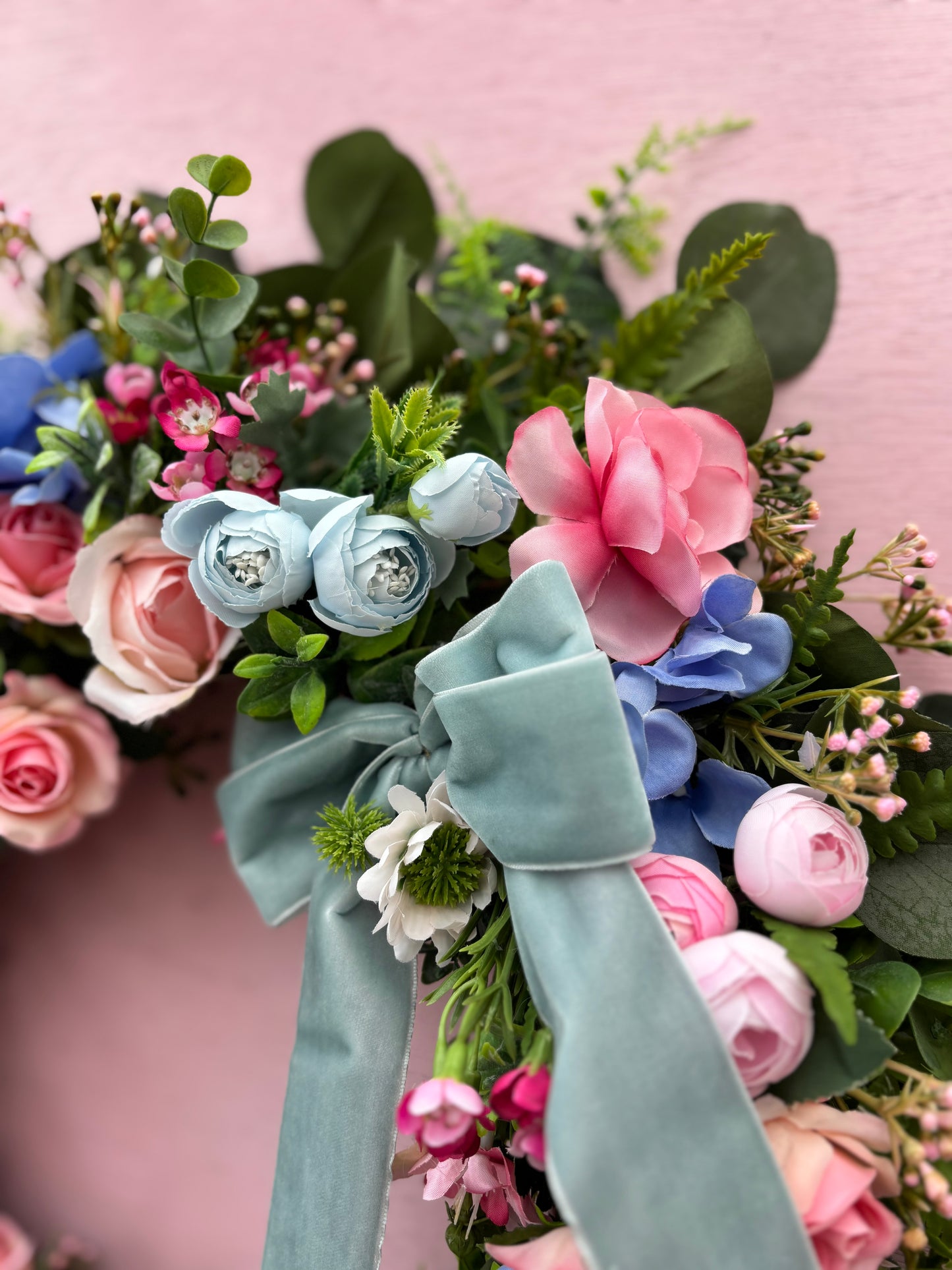 Pink & Blue Wreath