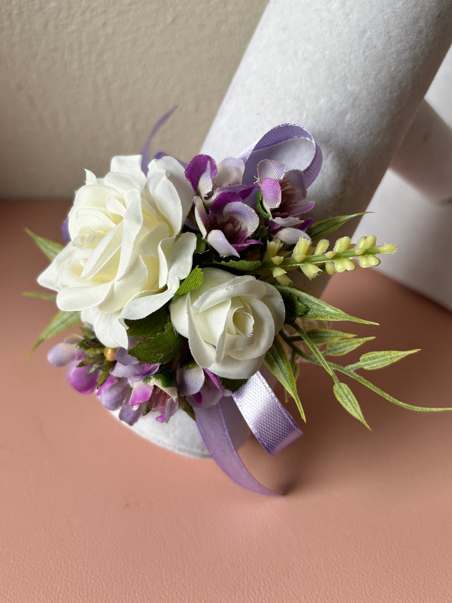 Faux Flower Corsage Lilac