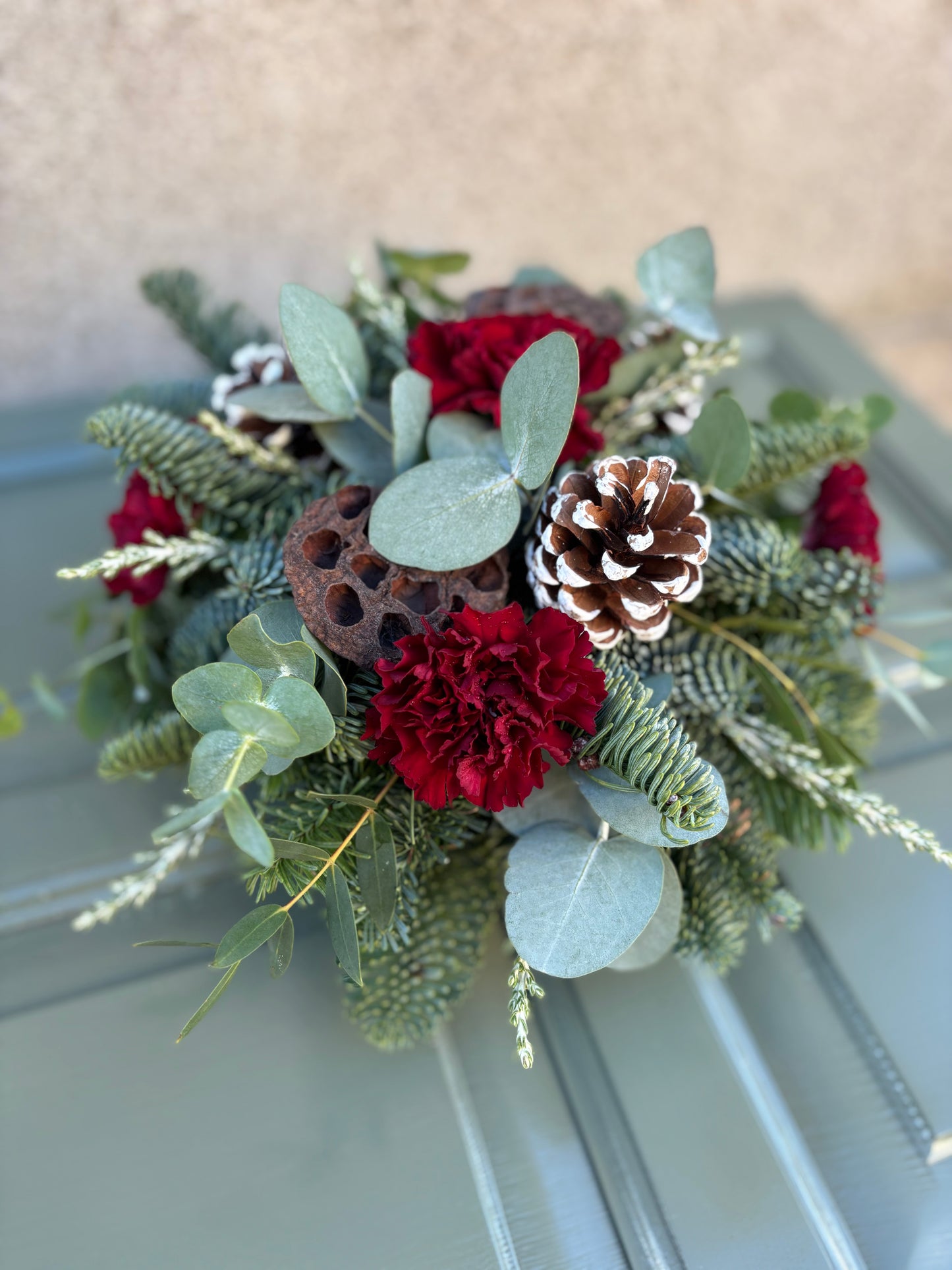 PRE-ORDER NOW - Christmas Grave Sympathy Posy