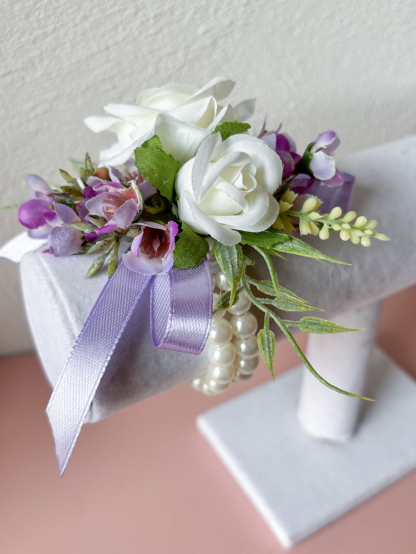 Faux Flower Corsage Lilac