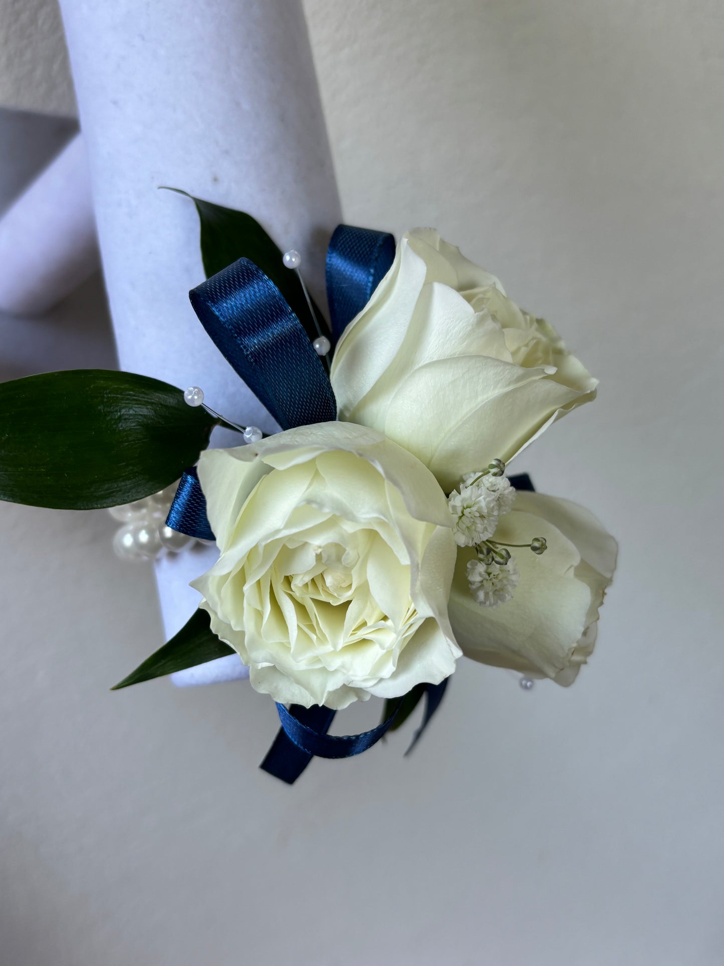 Fresh Flower Corsage Navy