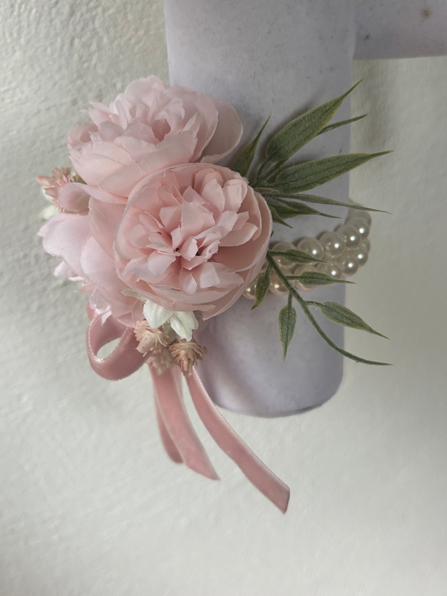 Faux Flower Corsage Pink