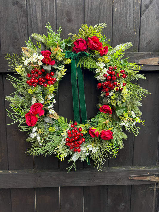 Rose Christmas Wreath