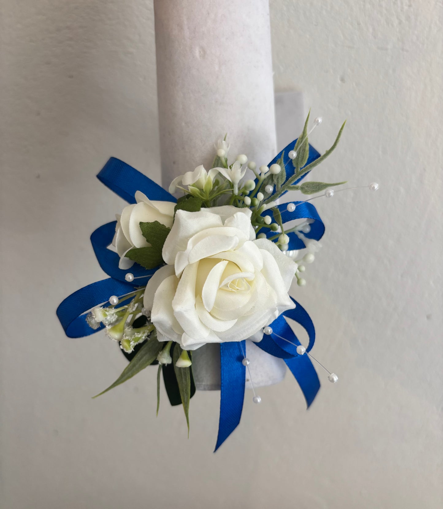 Faux Flower Corsage Royal Blue