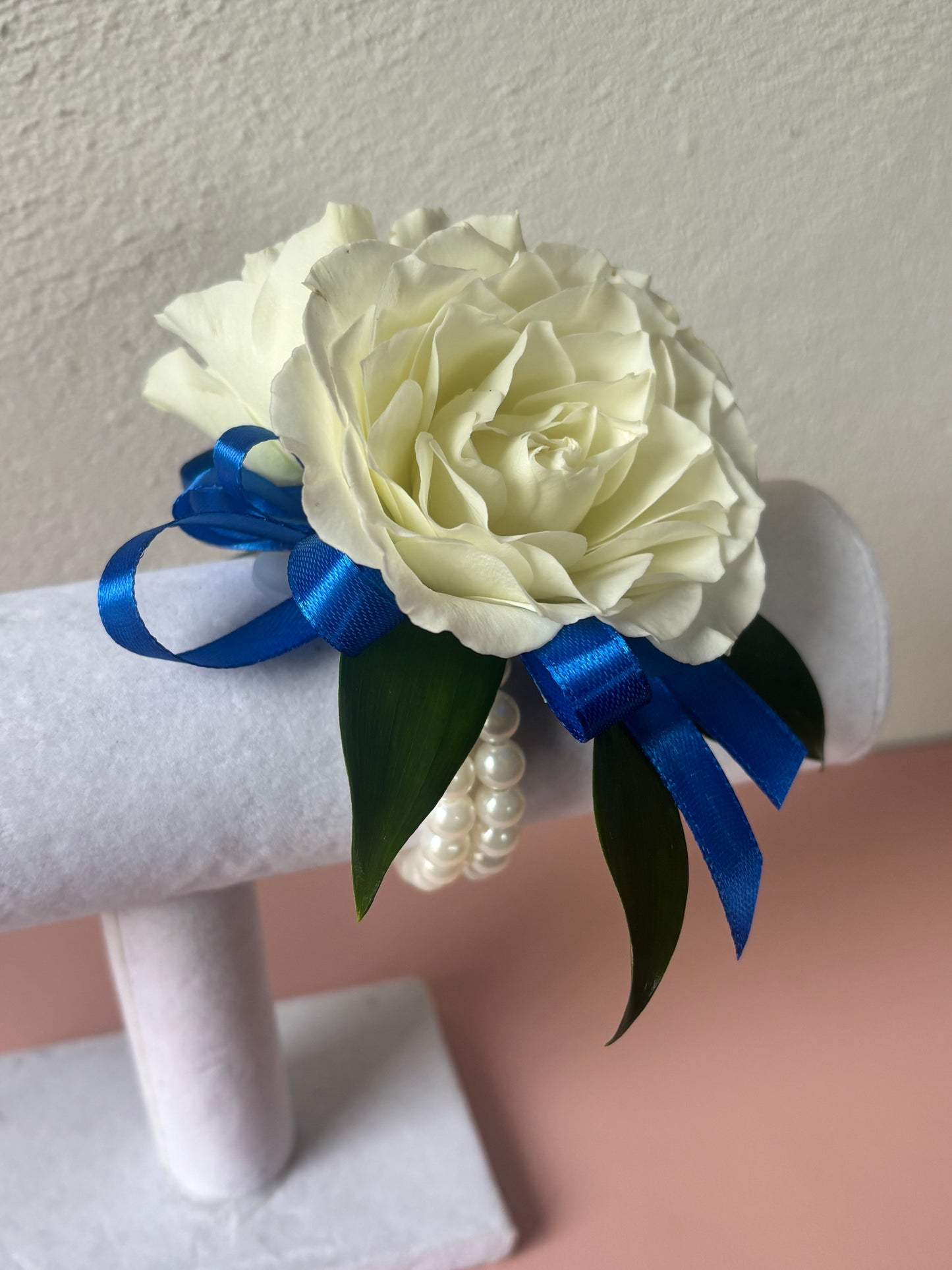 Fresh Flower Corsage Royal Blue