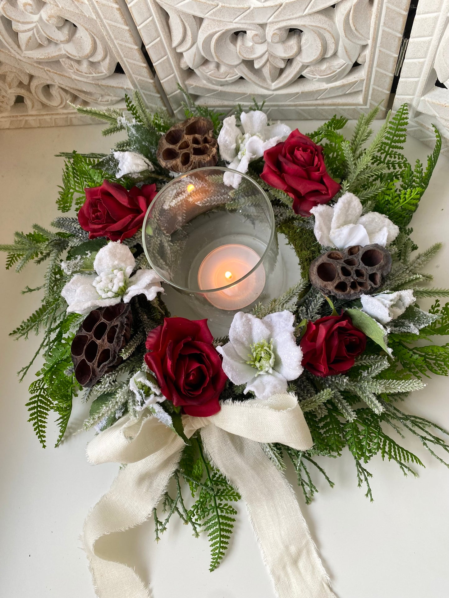 Christmas Candle Arrangement wreath