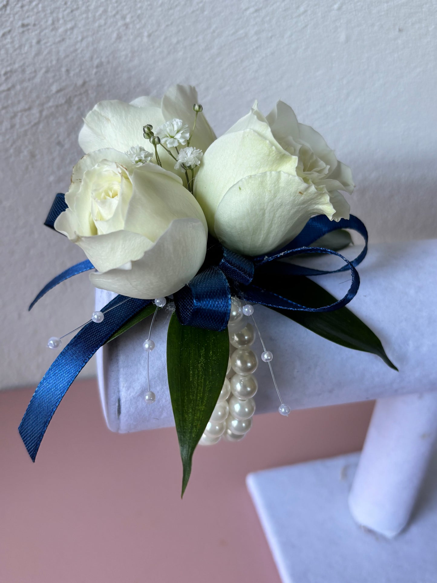 Fresh Flower Corsage Navy