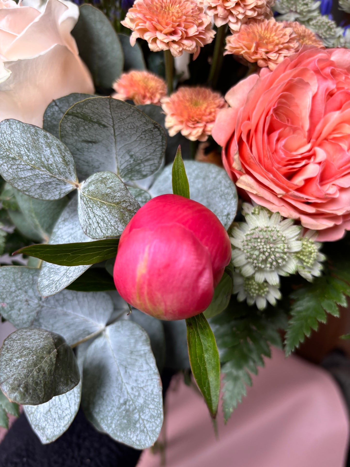 Coral & Blue Bouquet