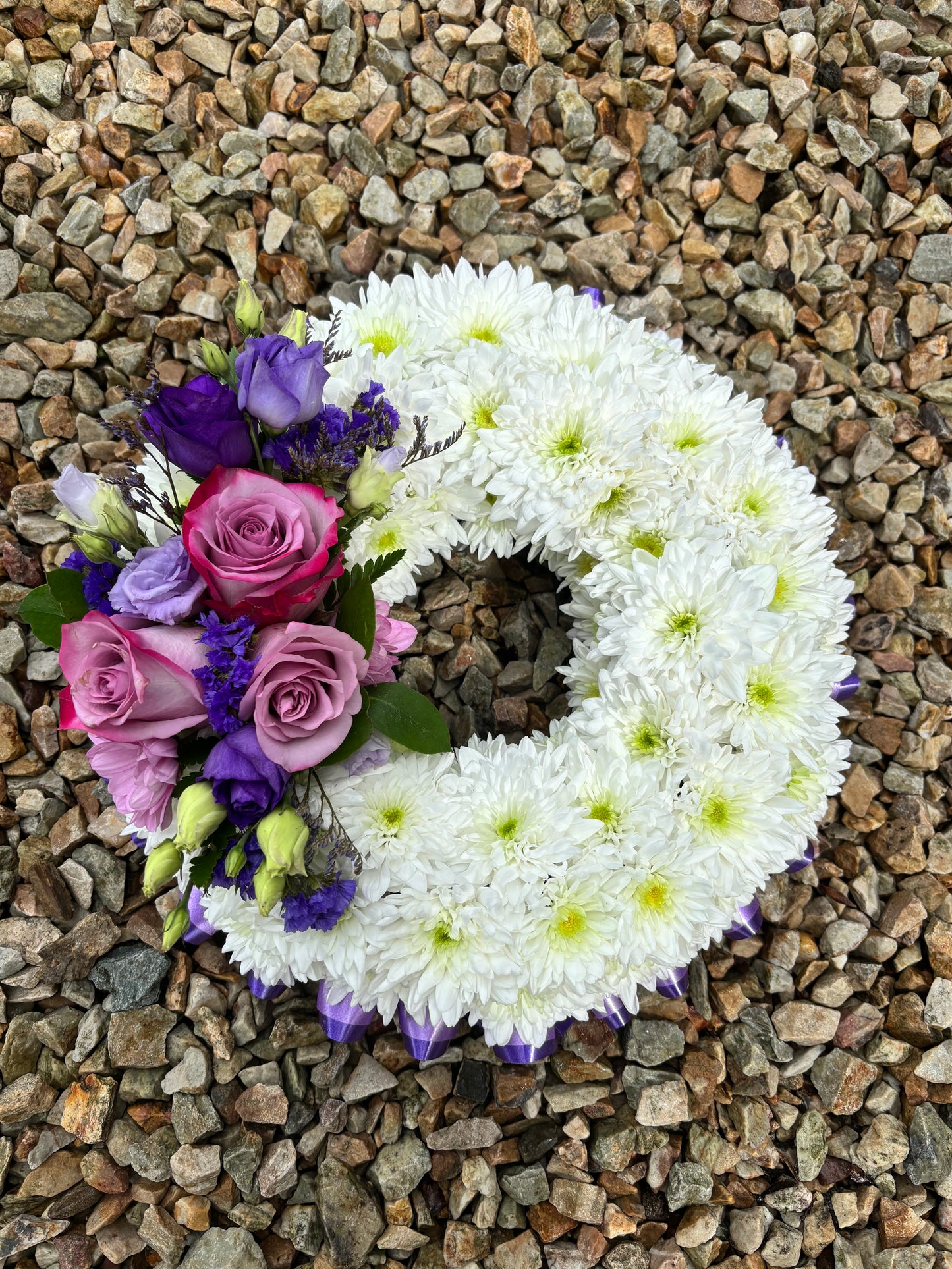 Grave Wreath with Ribbon