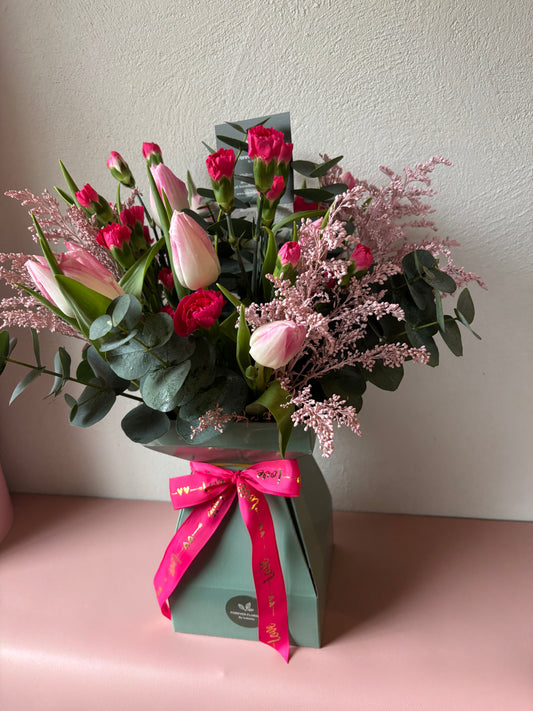 Pink Tulips & Solidago