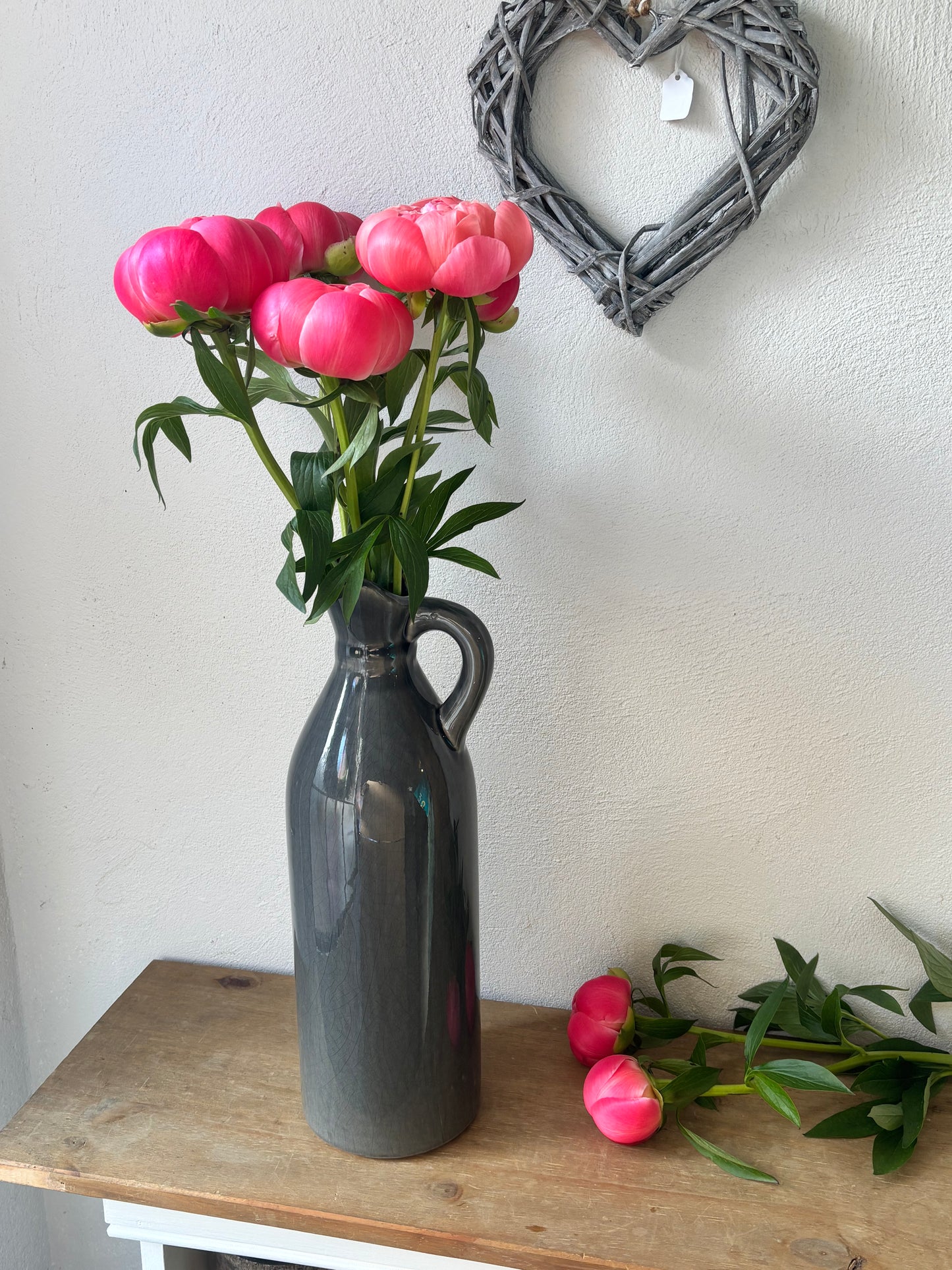 Tall Blue Jug Vase