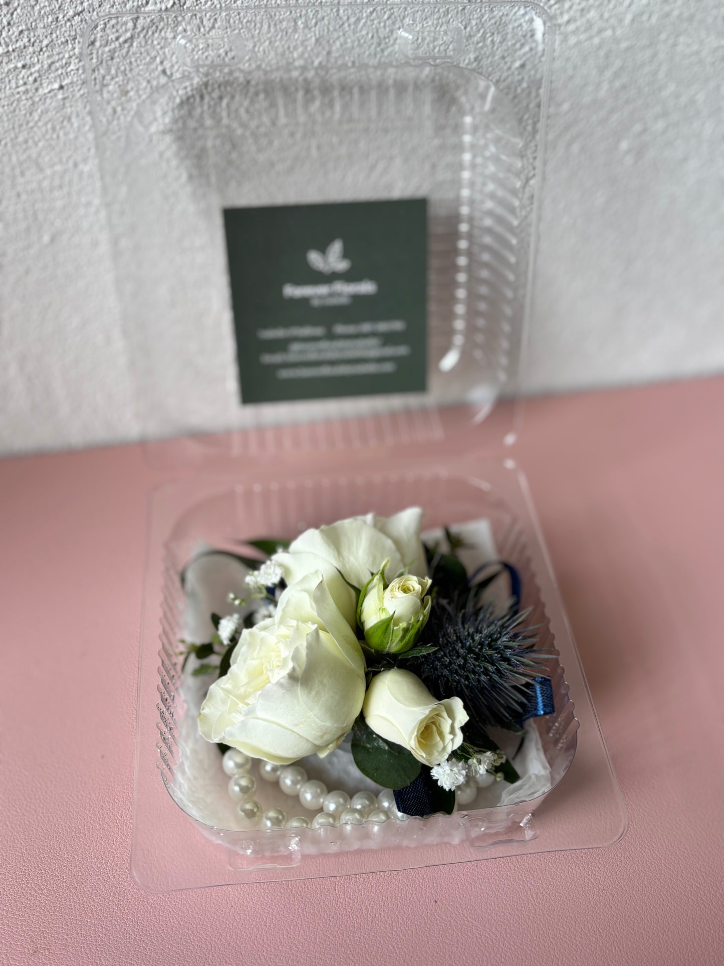 Fresh Flower Corsage Blue Thistle