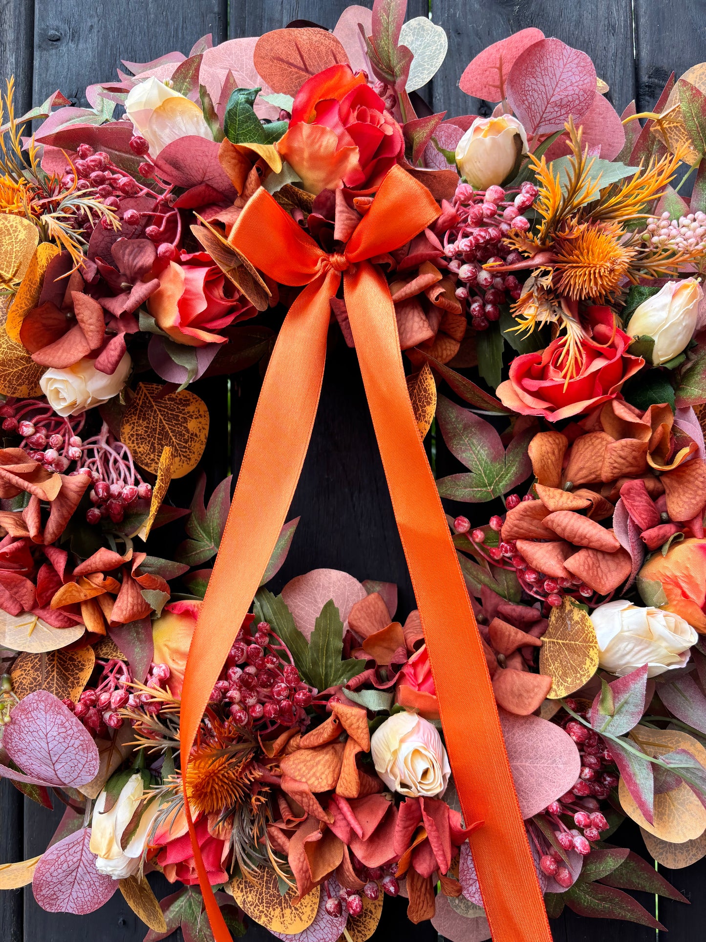 Burnt Orange Autumn Wreath