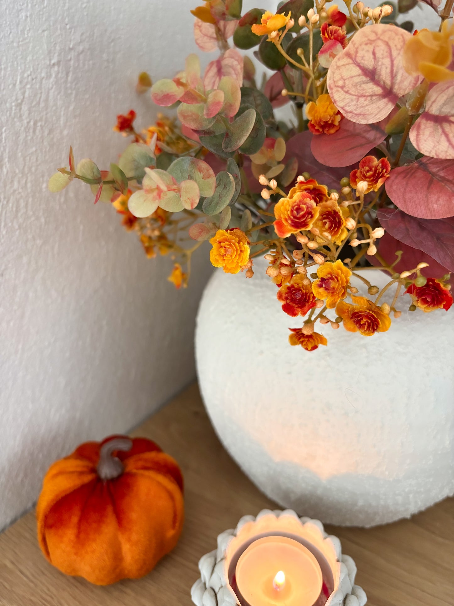Faux Autumn arrangement Inc. Vase