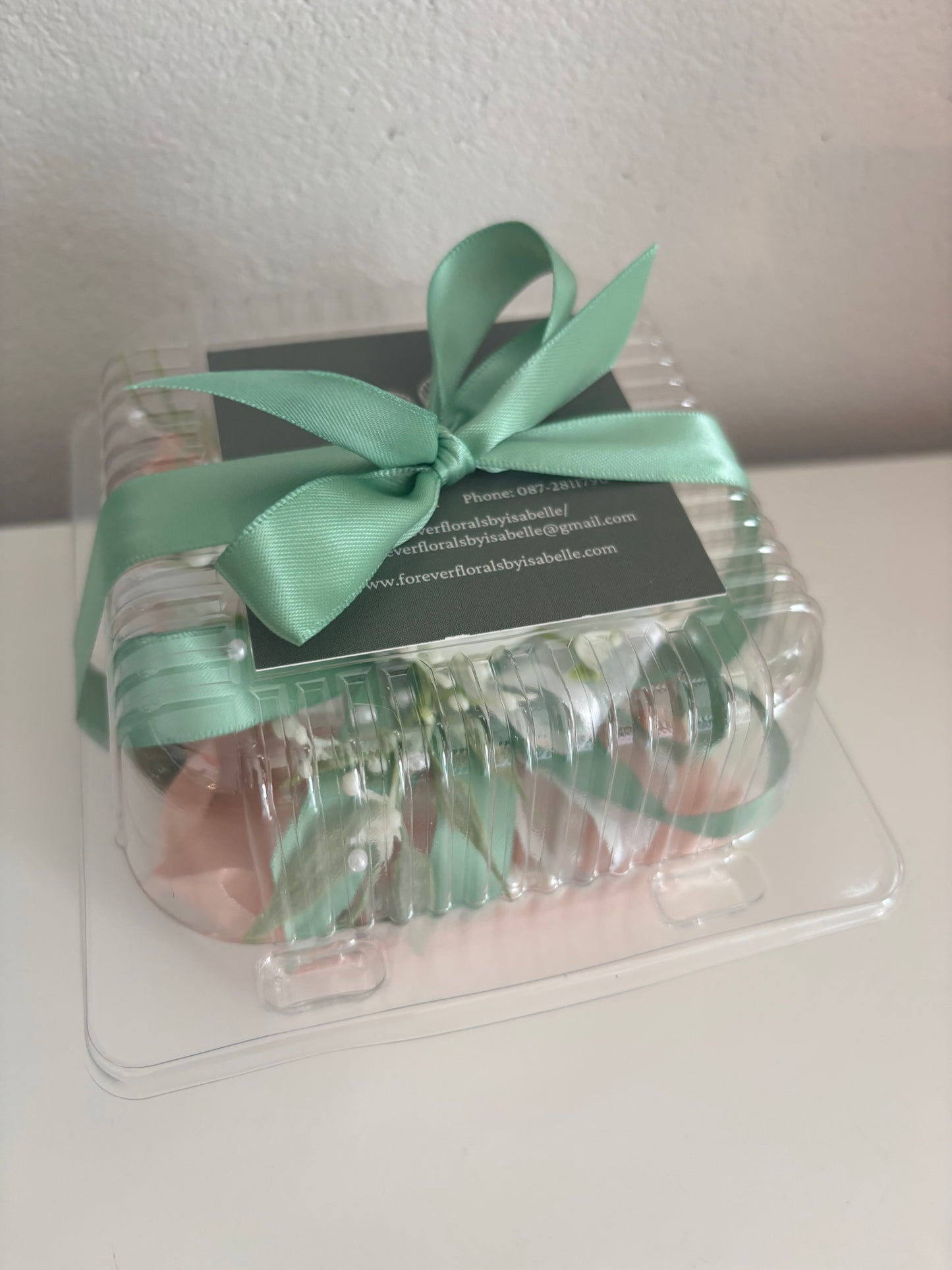 Faux Flower Corsage Mint Green