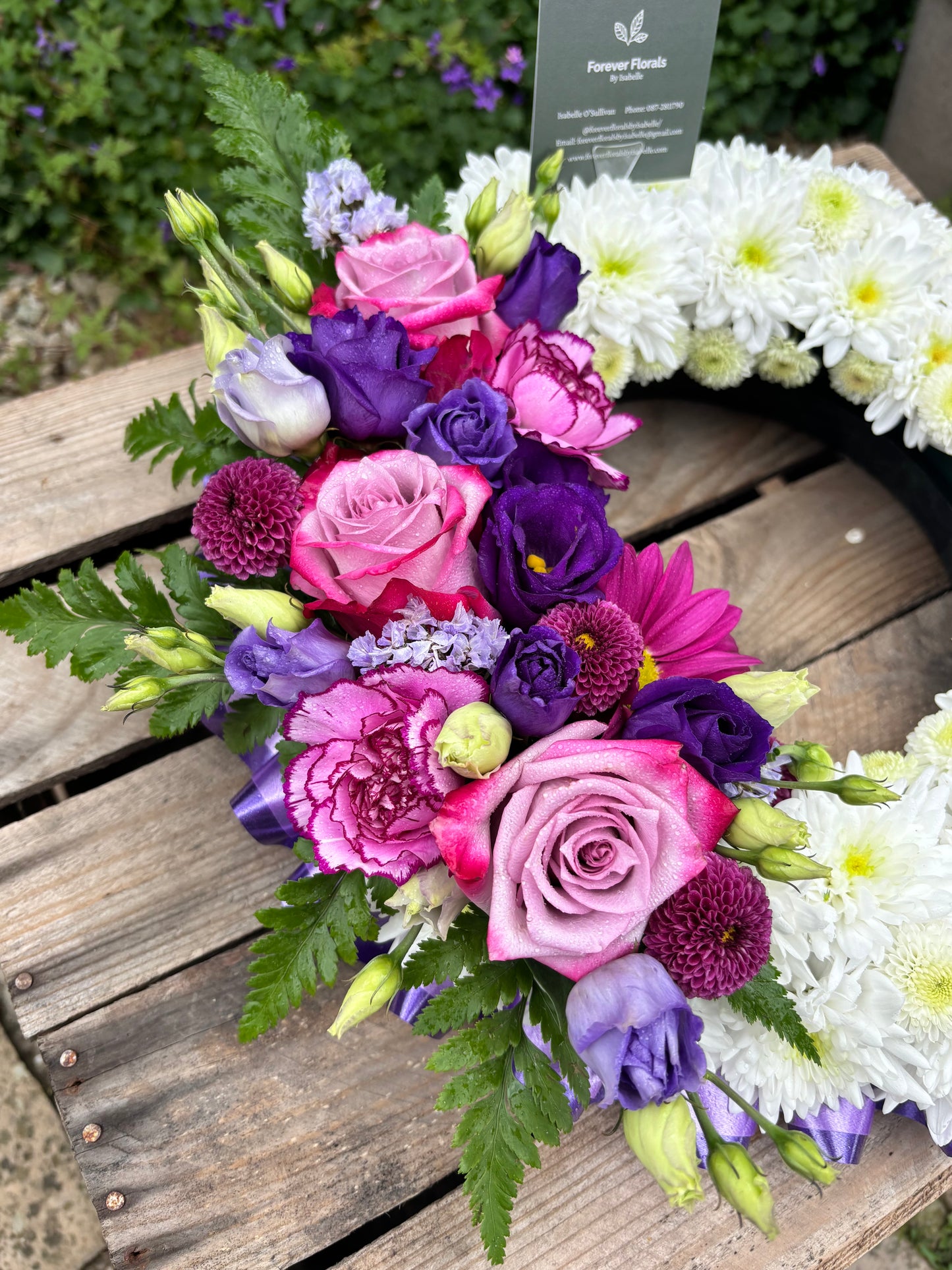 Grave Wreath with Ribbon