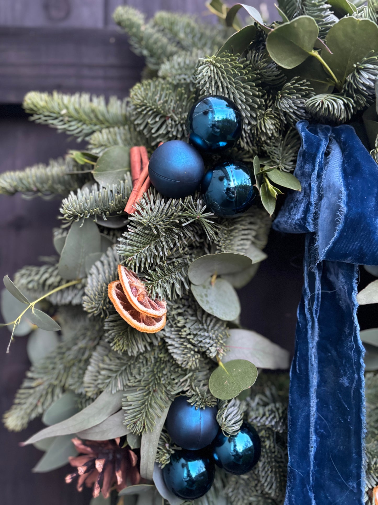 Fresh Christmas Wreath - Blue
