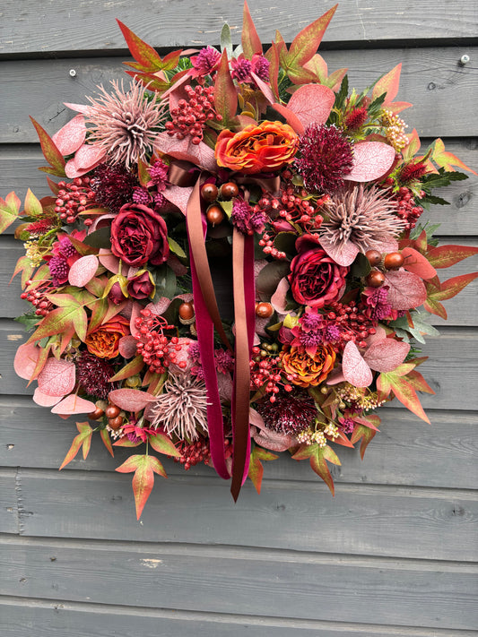 Burgundy Autumn Wreath