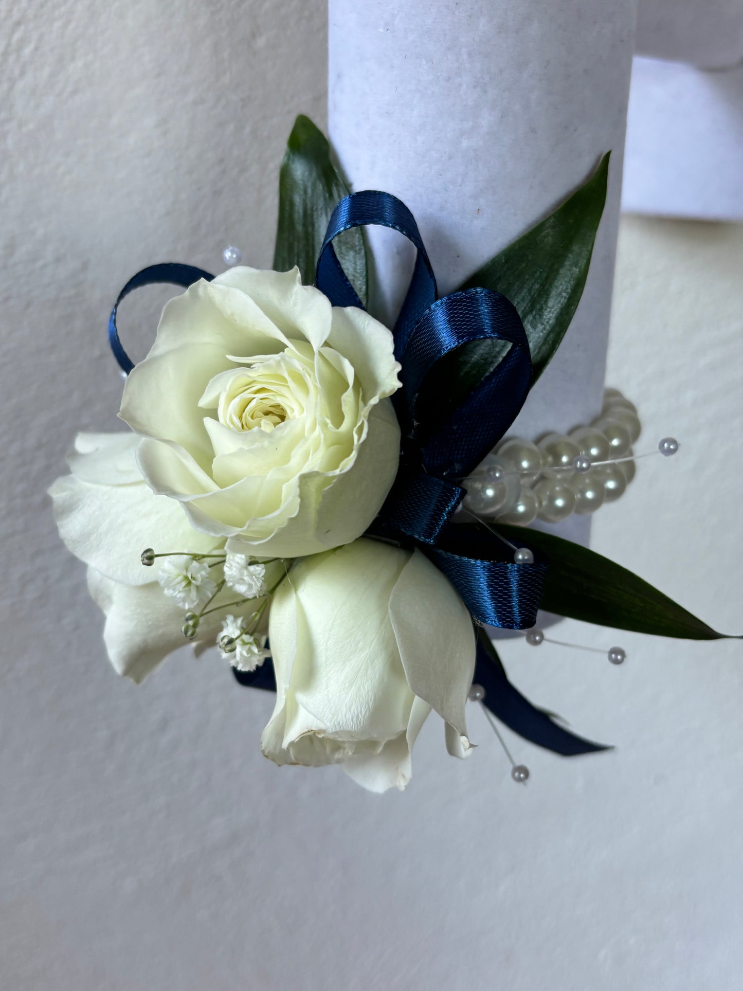 Fresh Flower Corsage Navy