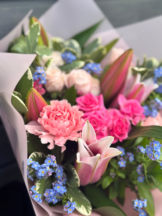 Spring Blue & Pink Bouquet