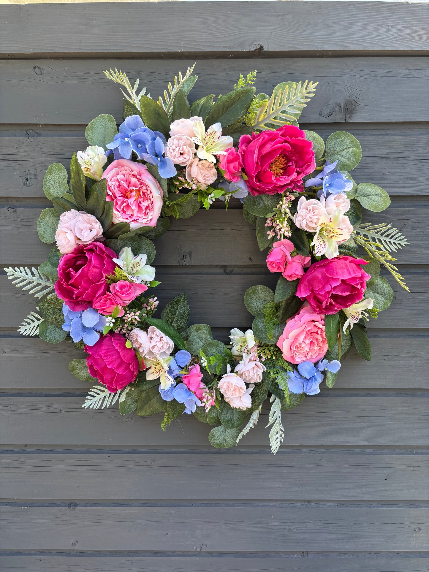 Pink Peony & Blue Wreath