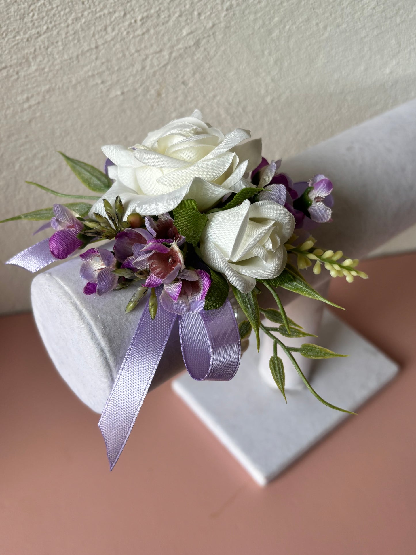 Faux Flower Corsage Lilac