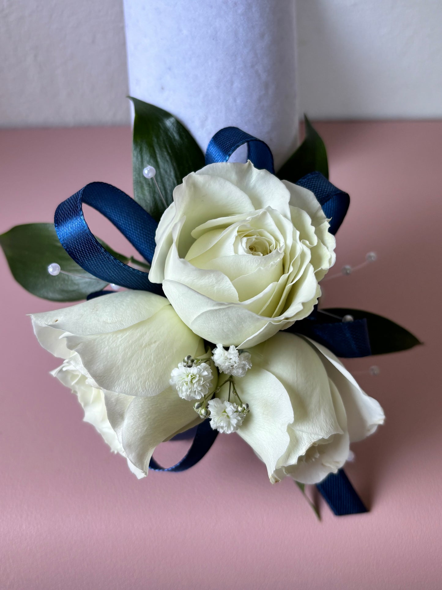 Fresh Flower Corsage Navy