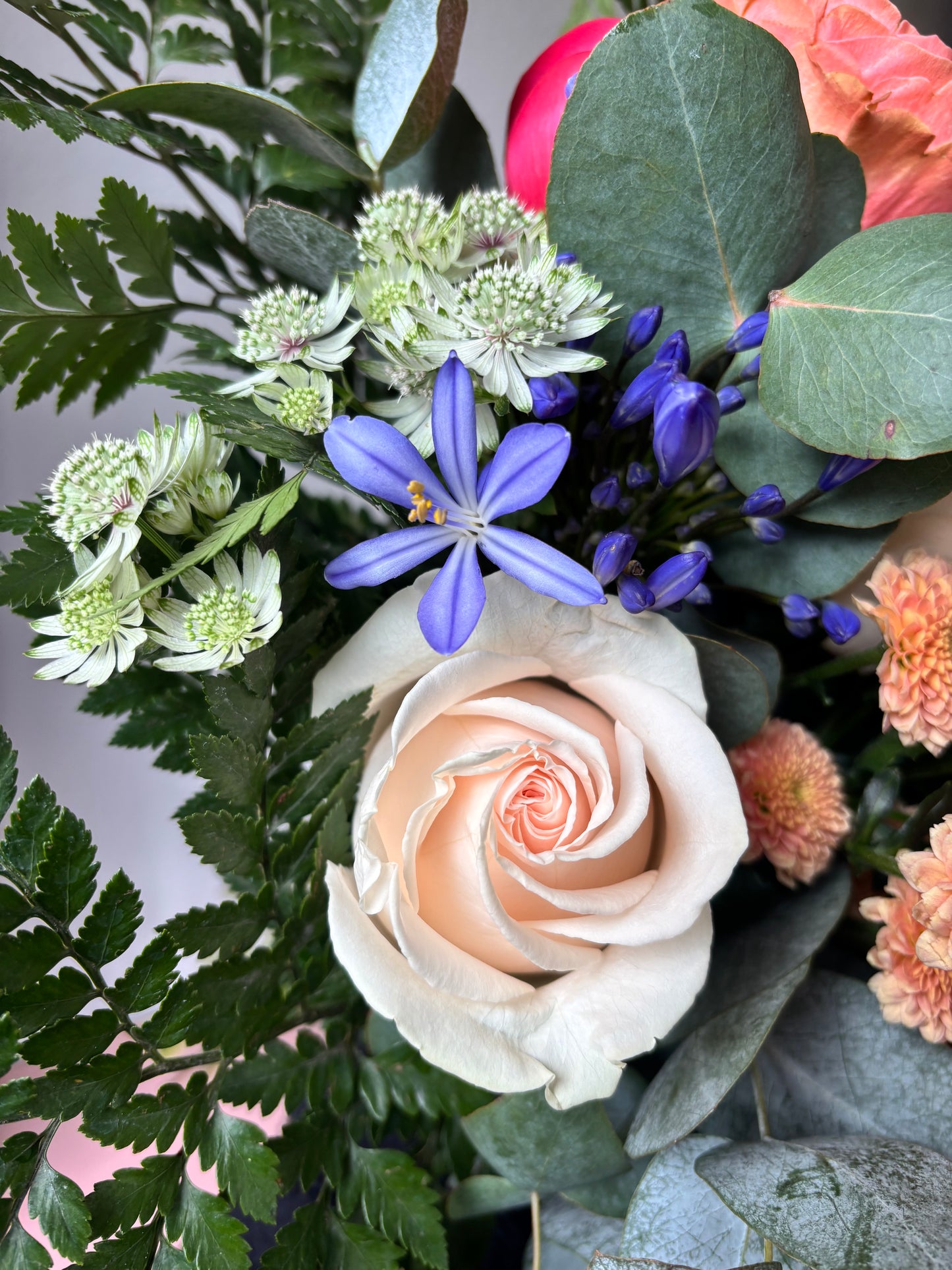 Coral & Blue Bouquet