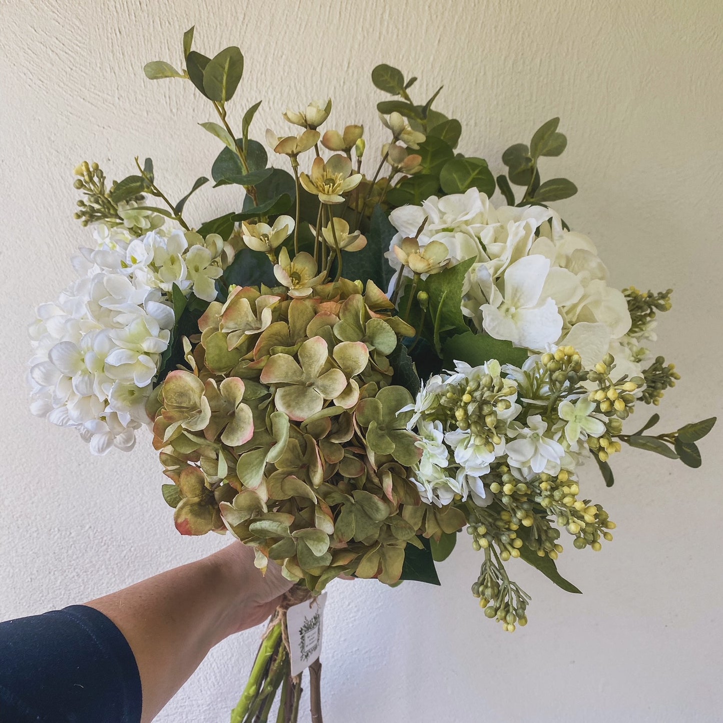 hydrangea and succulent bouquets Green & White Hydrangea Bouquet – Forever Florals