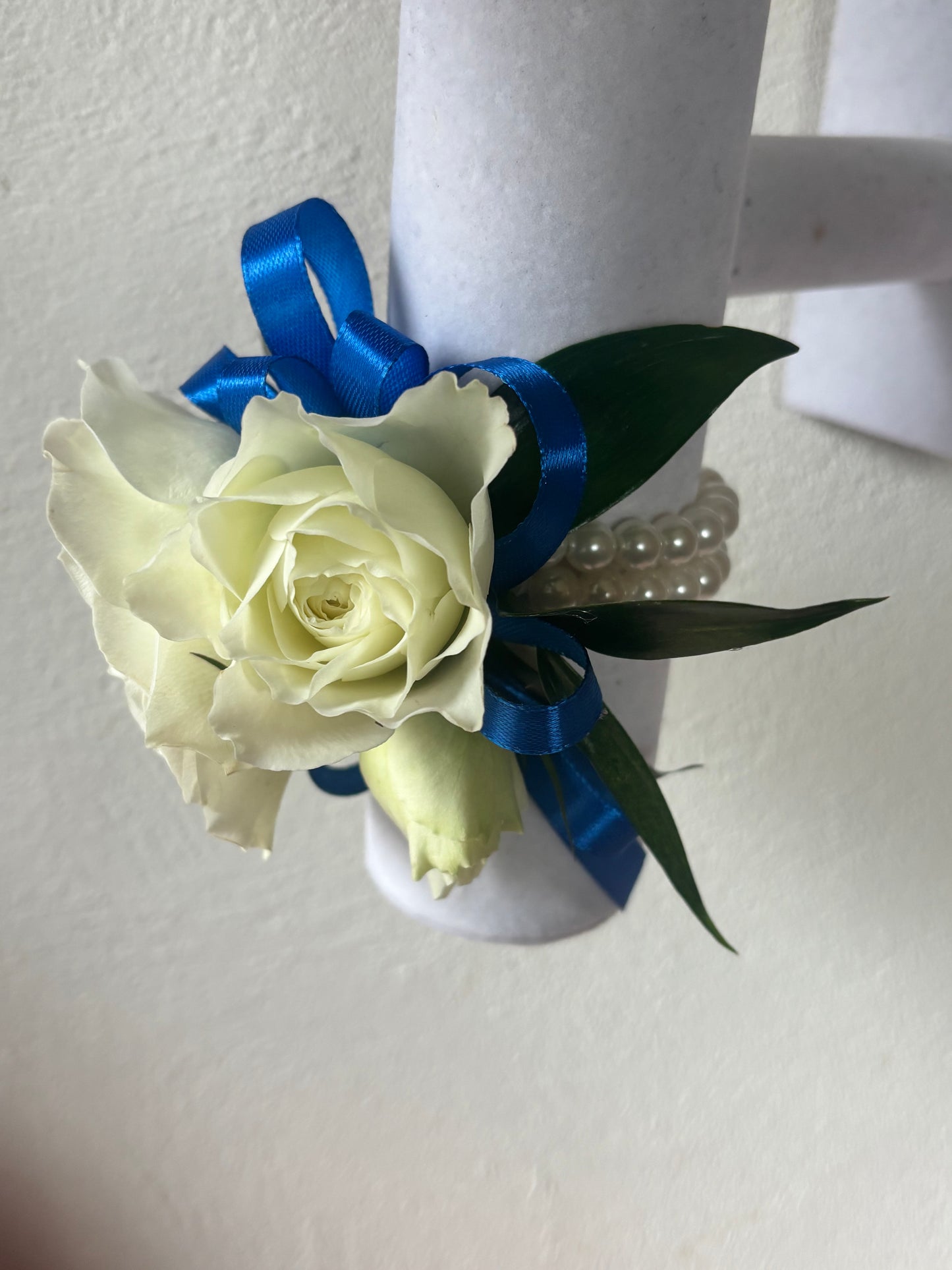 Fresh Flower Corsage Royal Blue